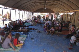 Yazidi refugees receiving support